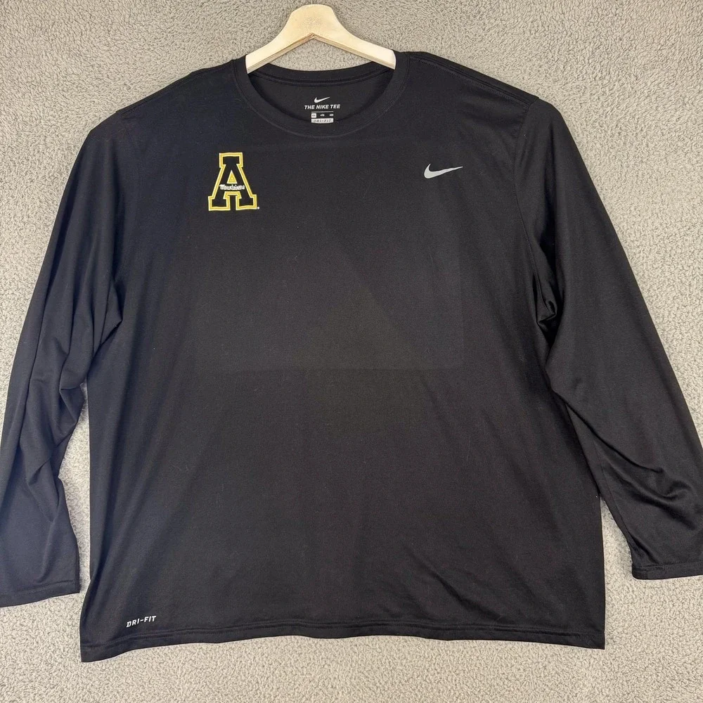 Appalachian State Mountaineers Shirt Mens 4XL Black Football Nike Dri Fit‎ LS